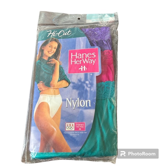 Vintage Other - Vintage 1995 Hanes Her Way Size 8 Nylon High Cut Briefs Panty Underwear NOS